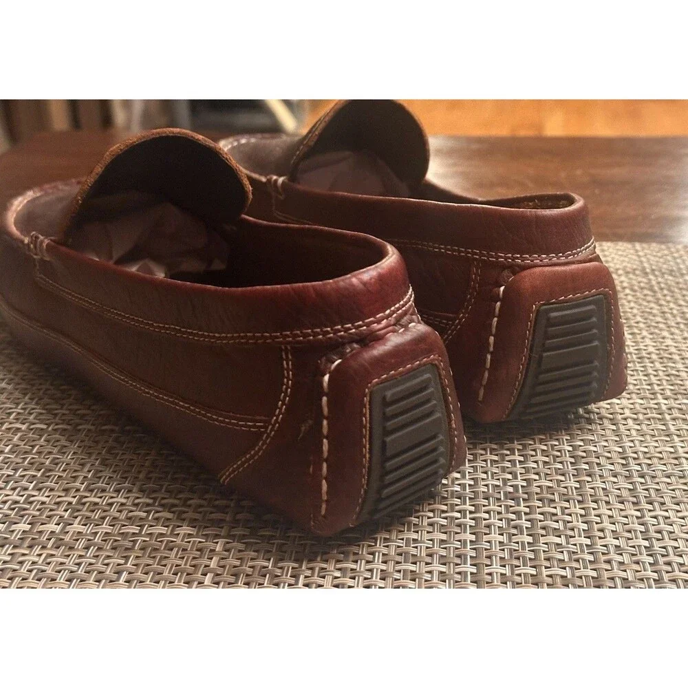 Duluth Trading Mens 12018 Bison Brown Leather Driving Moccasin Size 14 M Loafer